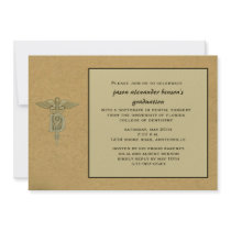 Caduceus Pendant Dental School Graduation  Invitat Custom Invitations