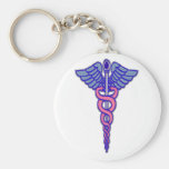 Caduceus Pink and Blue Keychains