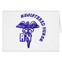 CADUCEUS RN LOGO REGISTERED NURSE GREETING CARDS