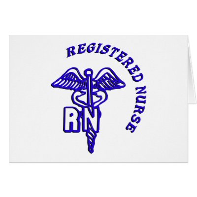 CADUCEUS RN LOGO REGISTERED NURSE GREETING CARDS by NurseStore