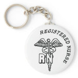 CADUCEUS RN LOGO REGISTERED NURSE KEYCHAINS