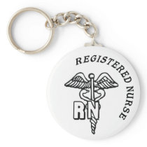 CADUCEUS RN LOGO REGISTERED NURSE KEYCHAINS