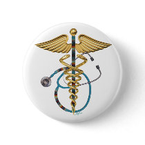 Caduceus & Stethoscope Buttons