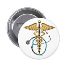 Caduceus & Stethoscope Buttons