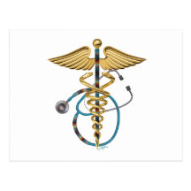 Caduceus & Stethoscope Post Card