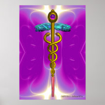 CADUCEUS  , vibrant gold ametist Poster