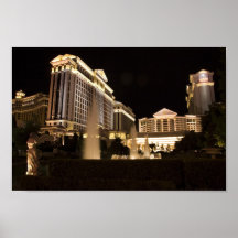 Caesars Las Vegas Skyline at Night Poster