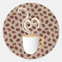 Café Autocollant Rond