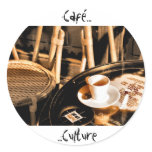 Café Culture Round Sticker