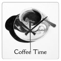 Café dans la tasse : Temps de café : Dessin au cra