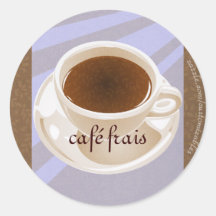 Café frais round sticker