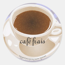 Café frais round stickers