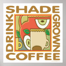 Café qui respecte l'environnement d'ombre posters