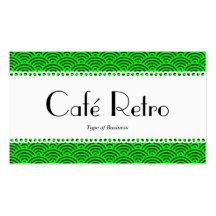 Café Retro (Scalloped) - Fish Scale Pattern Business Card Template