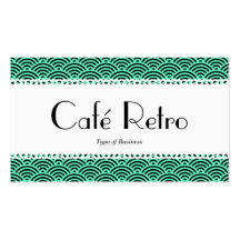 Café Retro (Scalloped) - Fish Scale Pattern Business Card