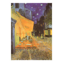 Cafe Terrace Night, van Gogh Vintage Impressionism Announcements