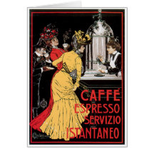 Caffe Espresso Vintage Coffee Drink Ad Art Greeting Card