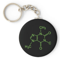 Caffeine Coffee Molecule Keychain