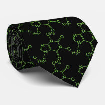 Caffeine Coffee Molecule Custom Ties