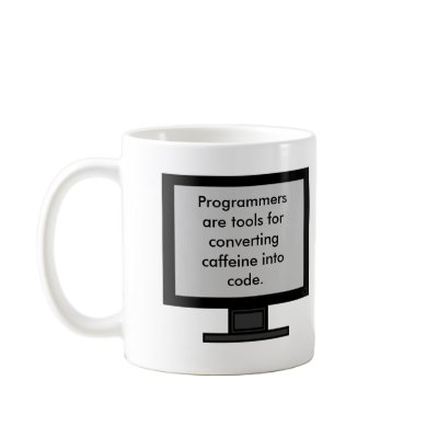 Caffeine into code Mug by Superstarbing