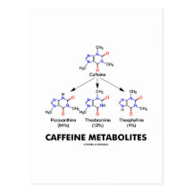 Caffeine Metabolites (Caffeine Molecule Chemistry) Postcards