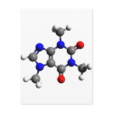 Caffeine Molecule 3D structure postcards
