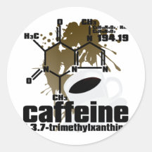 Caffeine Round Stickers