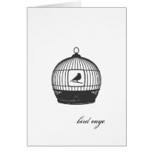 cage à oiseaux carte de vœux
