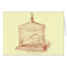 Cage à oiseaux vintage carte de vœux
