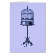 Cage à oiseaux vintage carte de vœux