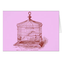 Cage à oiseaux vintage cartes de vœux