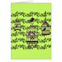 Cages à oiseaux cartes de vœux