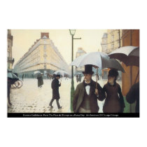 Caillebotte - Place de l'Europe on a Rainey Day posters