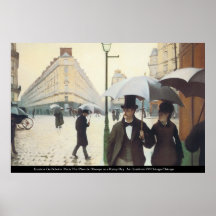 Caillebotte - Place de l'Europe on a Rainey Day Print