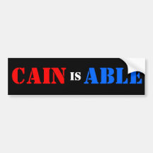 CAIN IS ABLE BUMPER STICKER