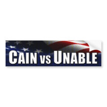 Cain vs Unable Bumper Sticker