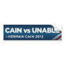 CAIN vs UNABLE Bumper Sticker