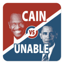 Cain vs Unable Herman Cain 2012 Stickers