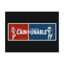 CAIN vs UNABLE Herman Cain Postcard