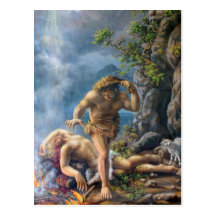 Cain's killing his brother Abel Post Card