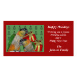 Caique Parrots Animal Christmas Holiday Card Photo Greeting Card