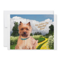 Cairn Terrier Just Follow yellow Brick Road Invites