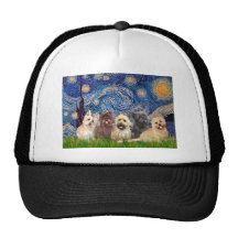 Cairn Terriers (Five) - Starry Night Mesh Hats