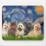 Cairn Terriers (Five) - Starry Night Mouse Pad