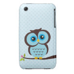 Caisse bleue de hibou pour l'iPhone 3 Étuis iPhone 3