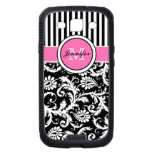 Caisse florale blanche noire rose de la galaxie S 