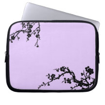 Caisse florale noire et pourpre d'ordinateur porta housse ordinateur portable