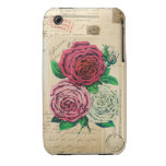 Caisse française de cartes postales de roses vinta coques iPhone 3 Case-Mate