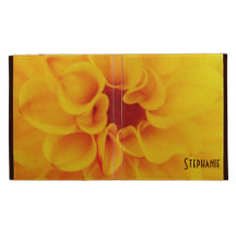caisse jaune de folio d'iPad de fleur Coques iPad Folio