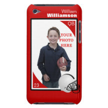 Caisse personnalisée de contact d'iPod du football Étuis Barely There iPod